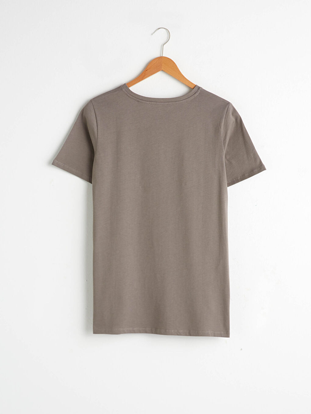 Gri Hamile Pamuklu Mickey Mouse Baskılı Tişört-5