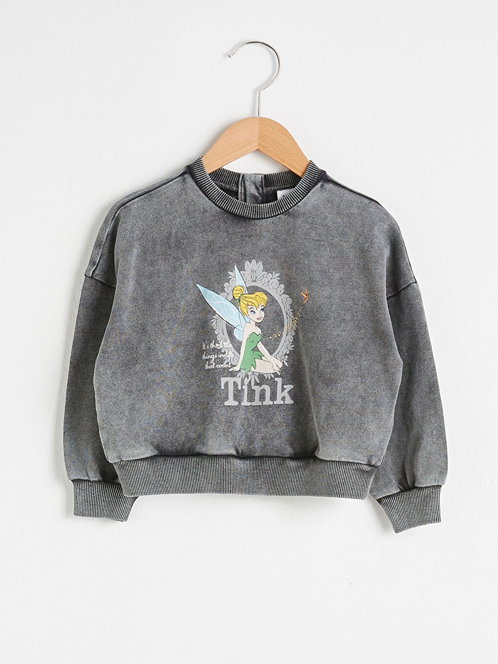 Antrasit Kız Bebek Faires Baskılı Sweatshirt Anne Kız Kombini