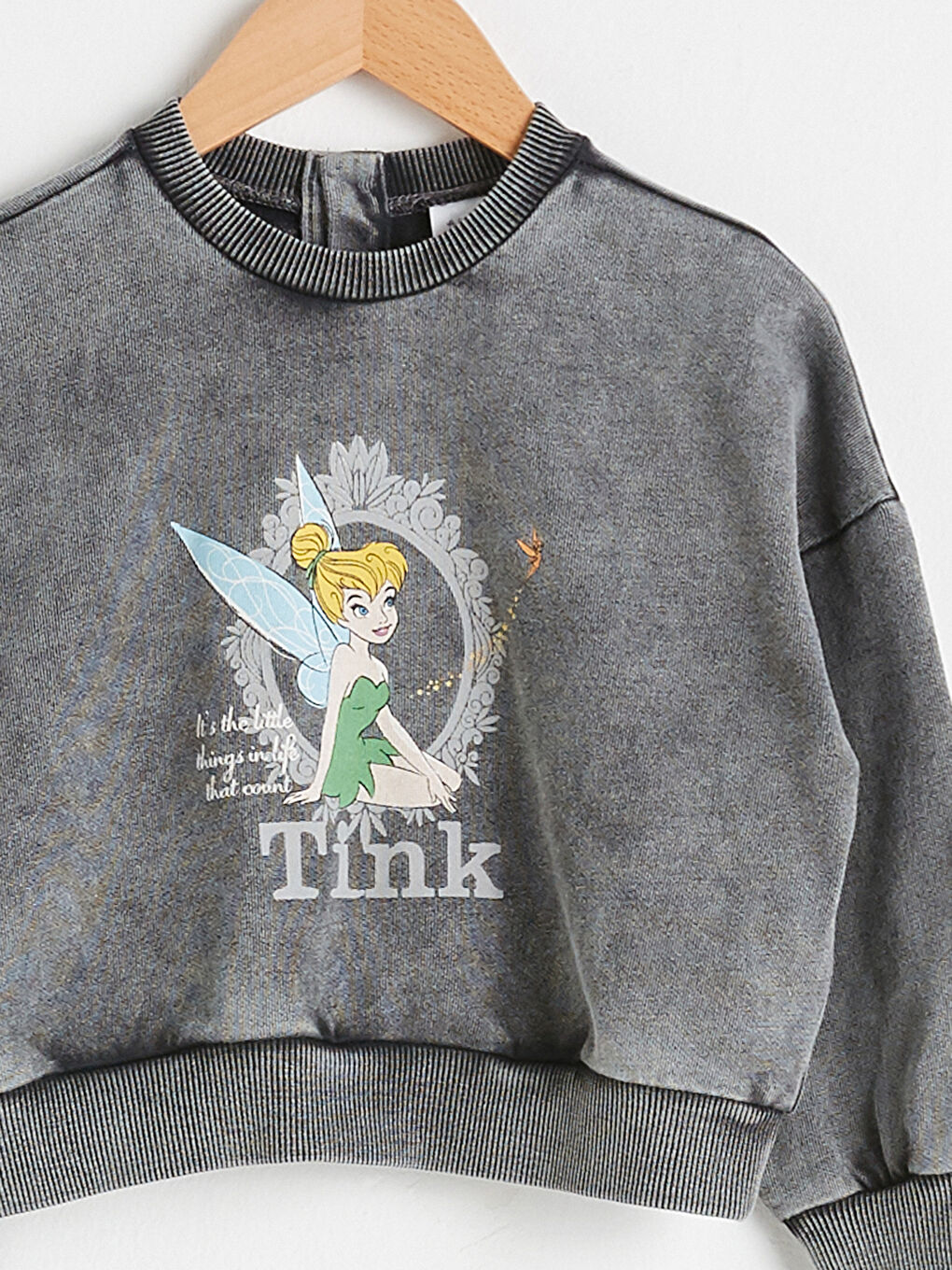 Antrasit Kız Bebek Faires Baskılı Sweatshirt Anne Kız Kombini-2