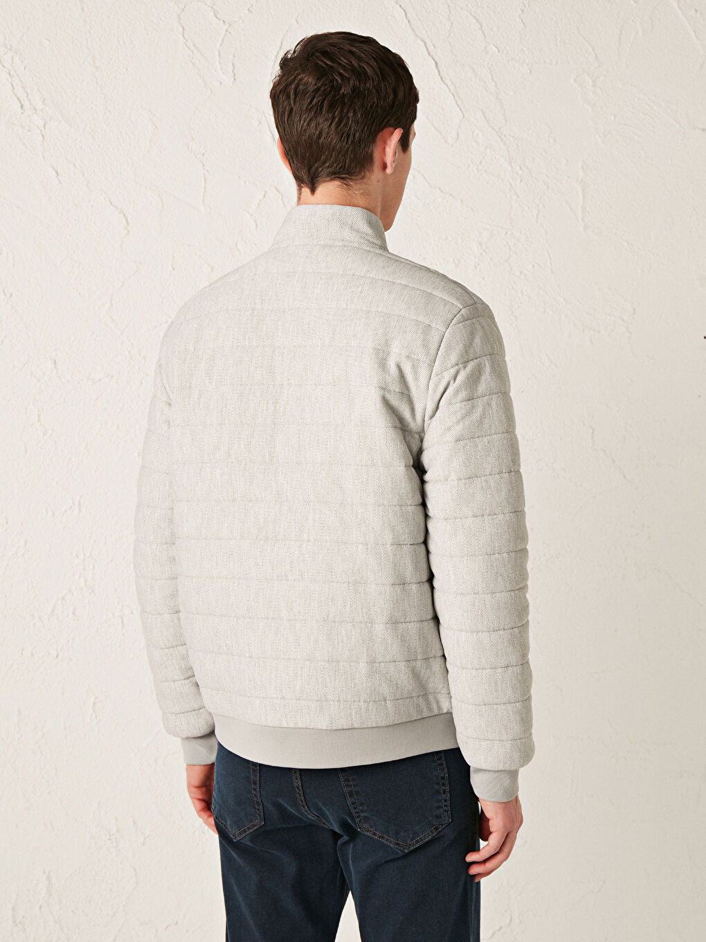 Siyah Slim Fit Kapitone Desenli Erkek Bomber Mont-5