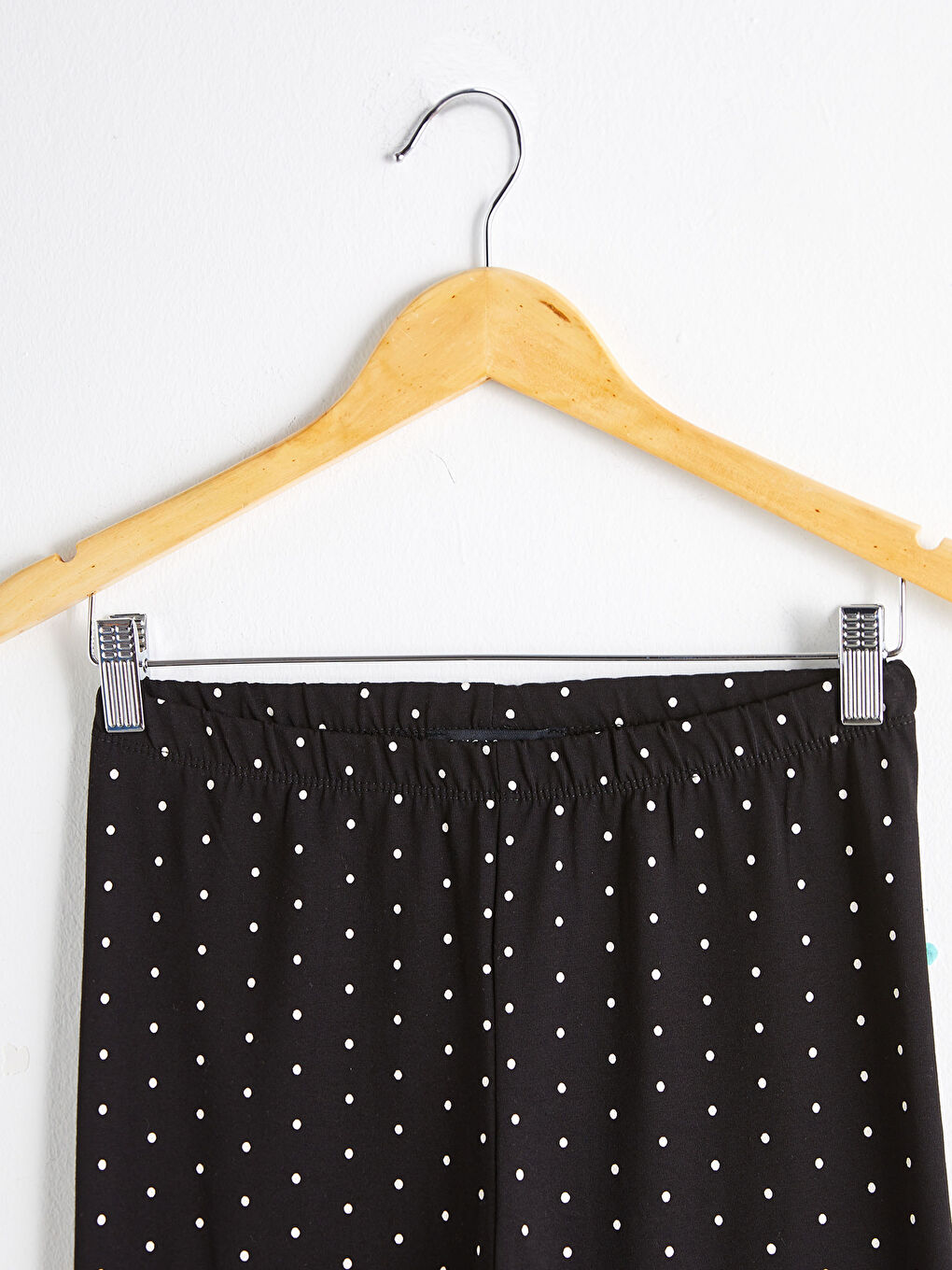 Siyah Pamuklu Puantiyeli Tayt-6