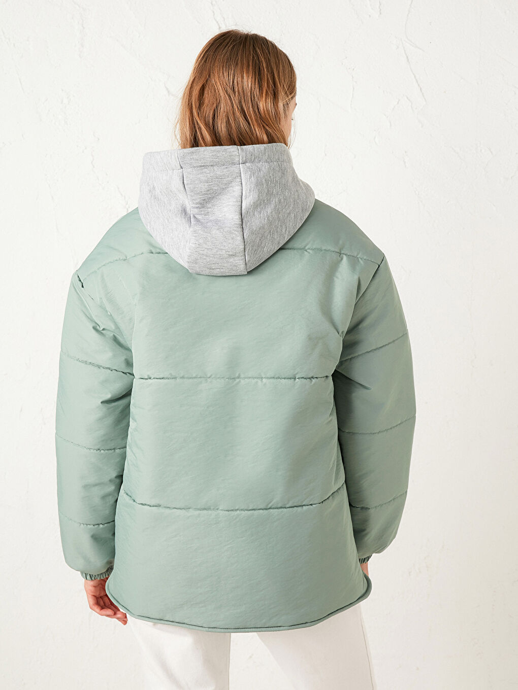 Women's Down Jacket With Hooded Long Sleeve-3