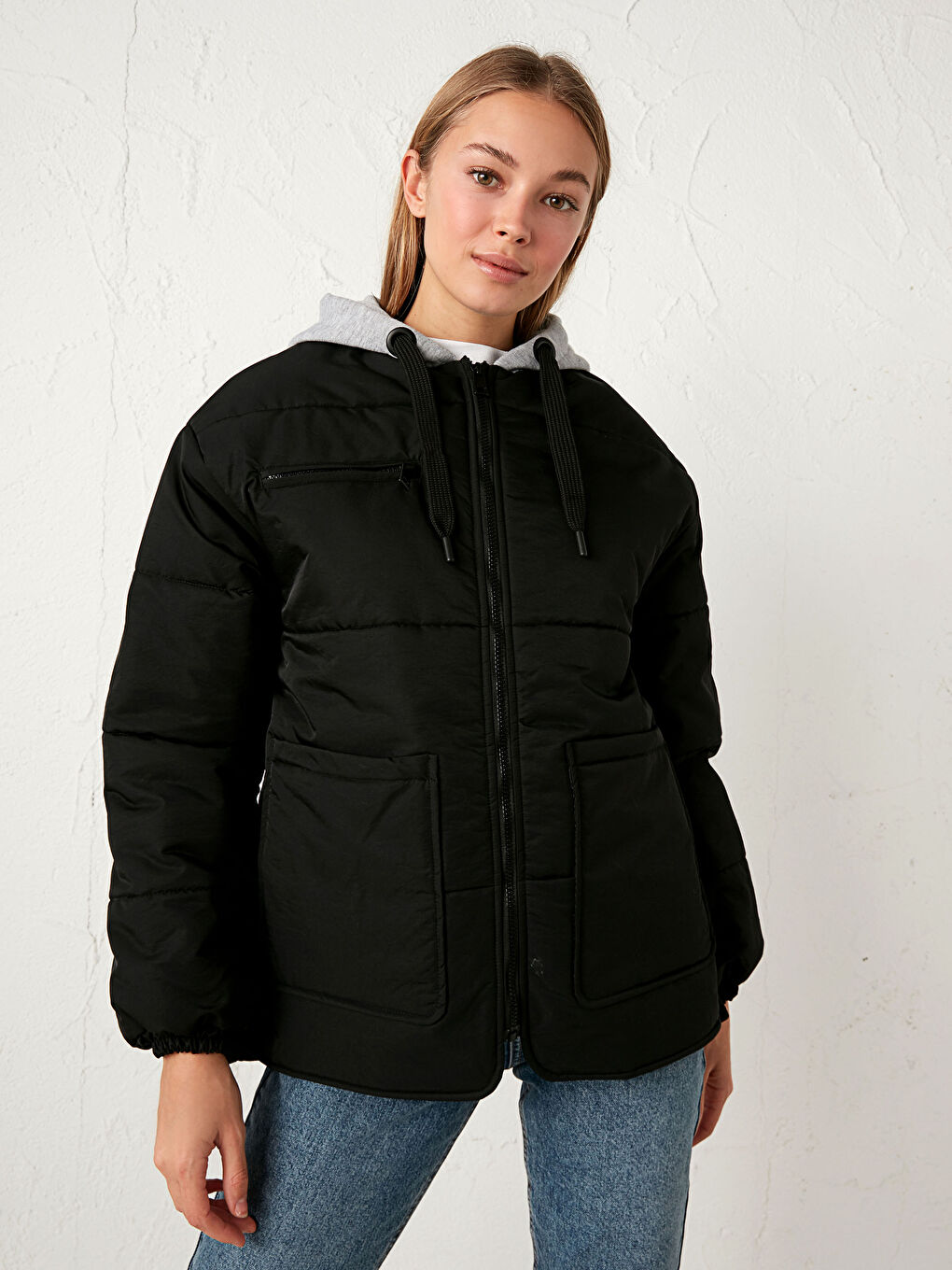 LCW Vision Damen-Daunenjacke mit Kapuze und langen Ärmeln -0WHL07Z8-CVL