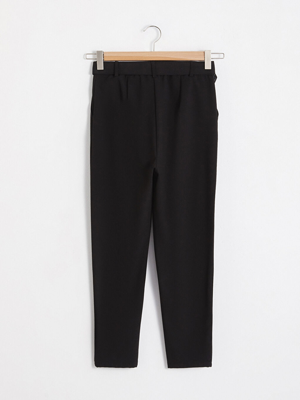 Siyah Beli Kemerli Bilek Boy Pantolon-6