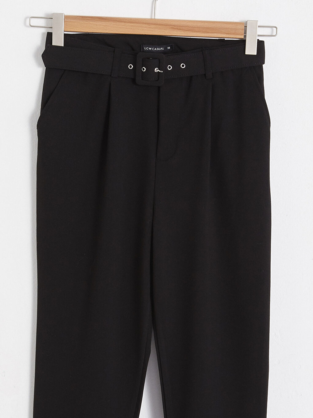 Siyah Beli Kemerli Bilek Boy Pantolon-7