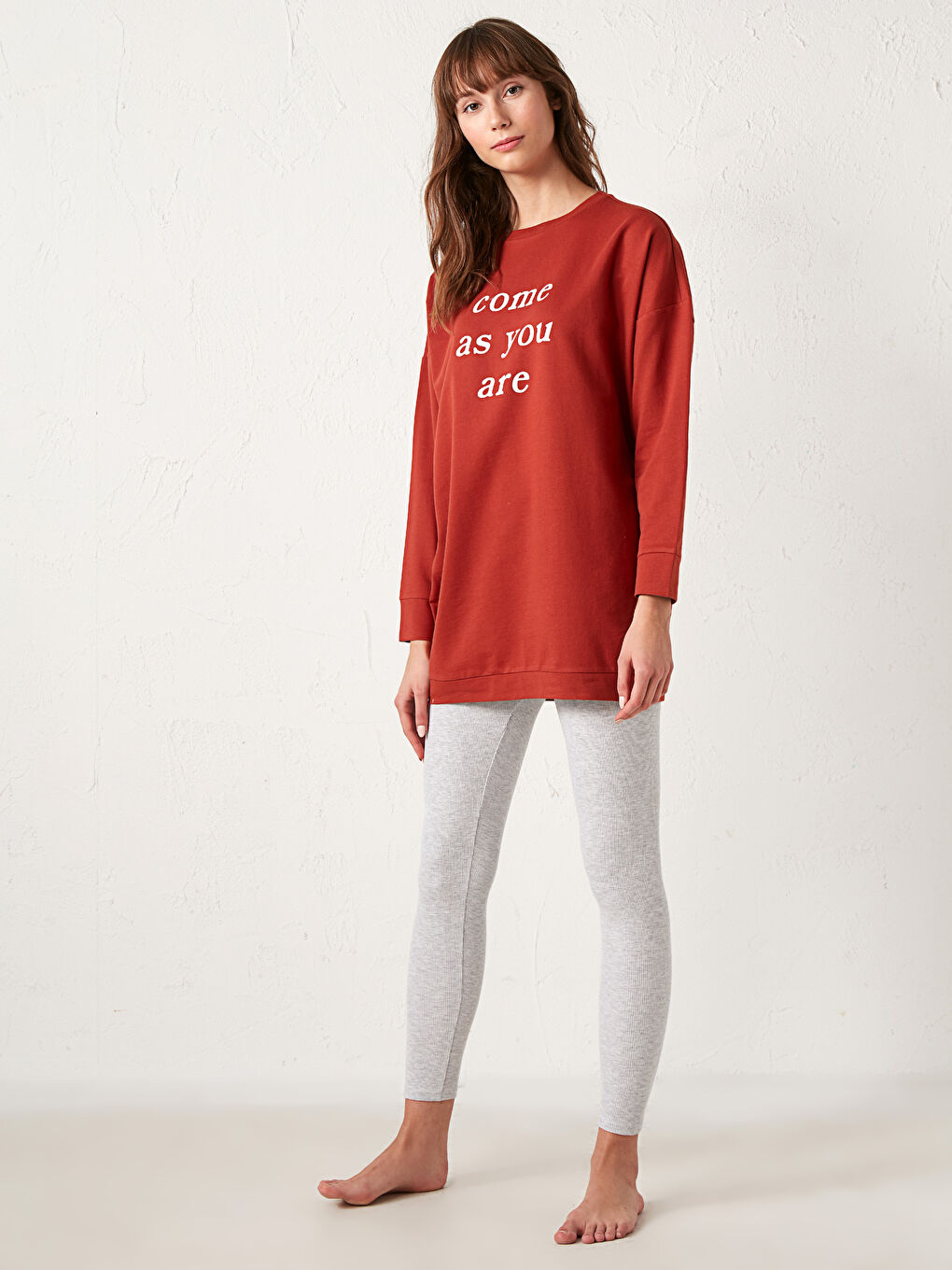 Slogan Printed Pyjamas Set-2