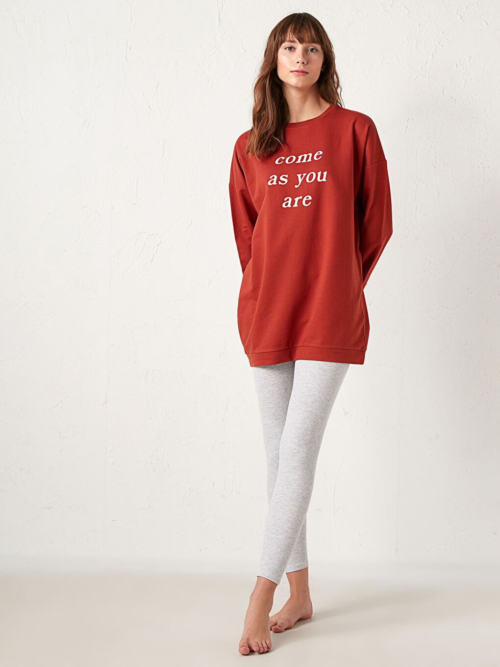 Slogan Printed Pyjamas Set