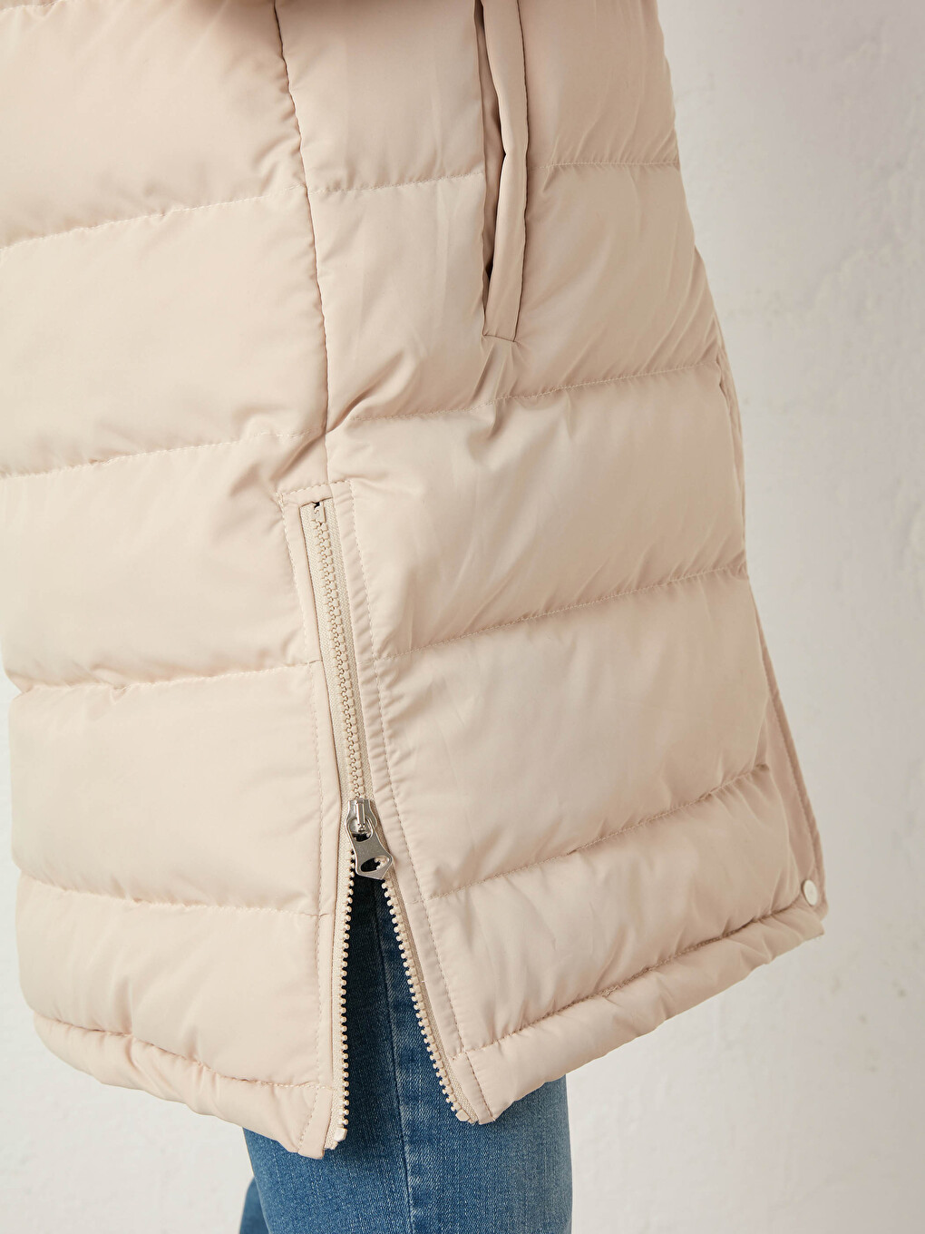 Long Puffer Vest with Hood-6