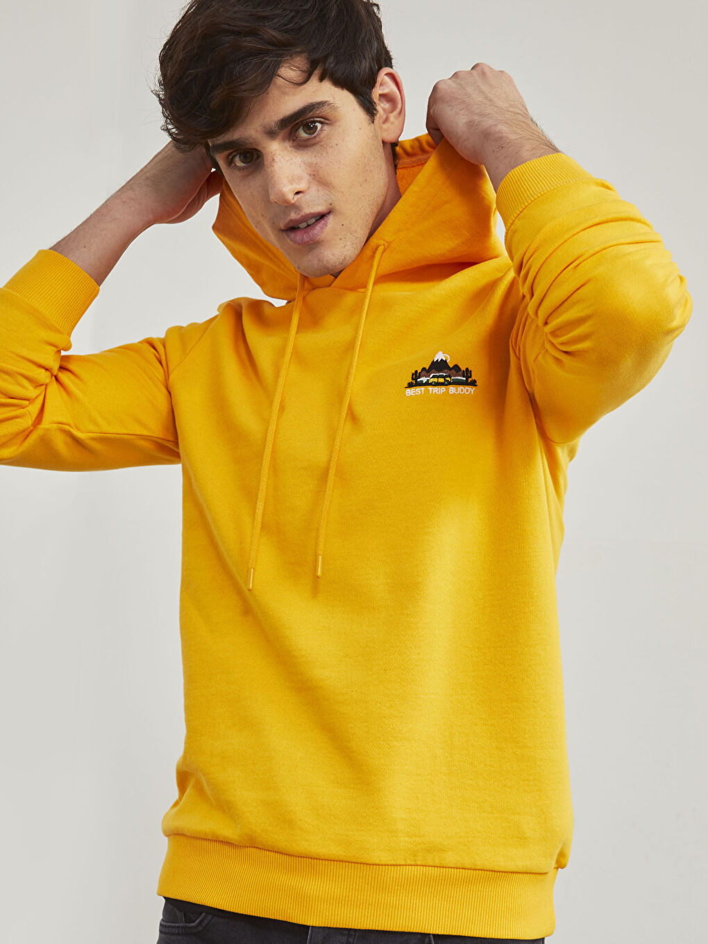 Hooded Patch Embroidered Thick Hoodie-3