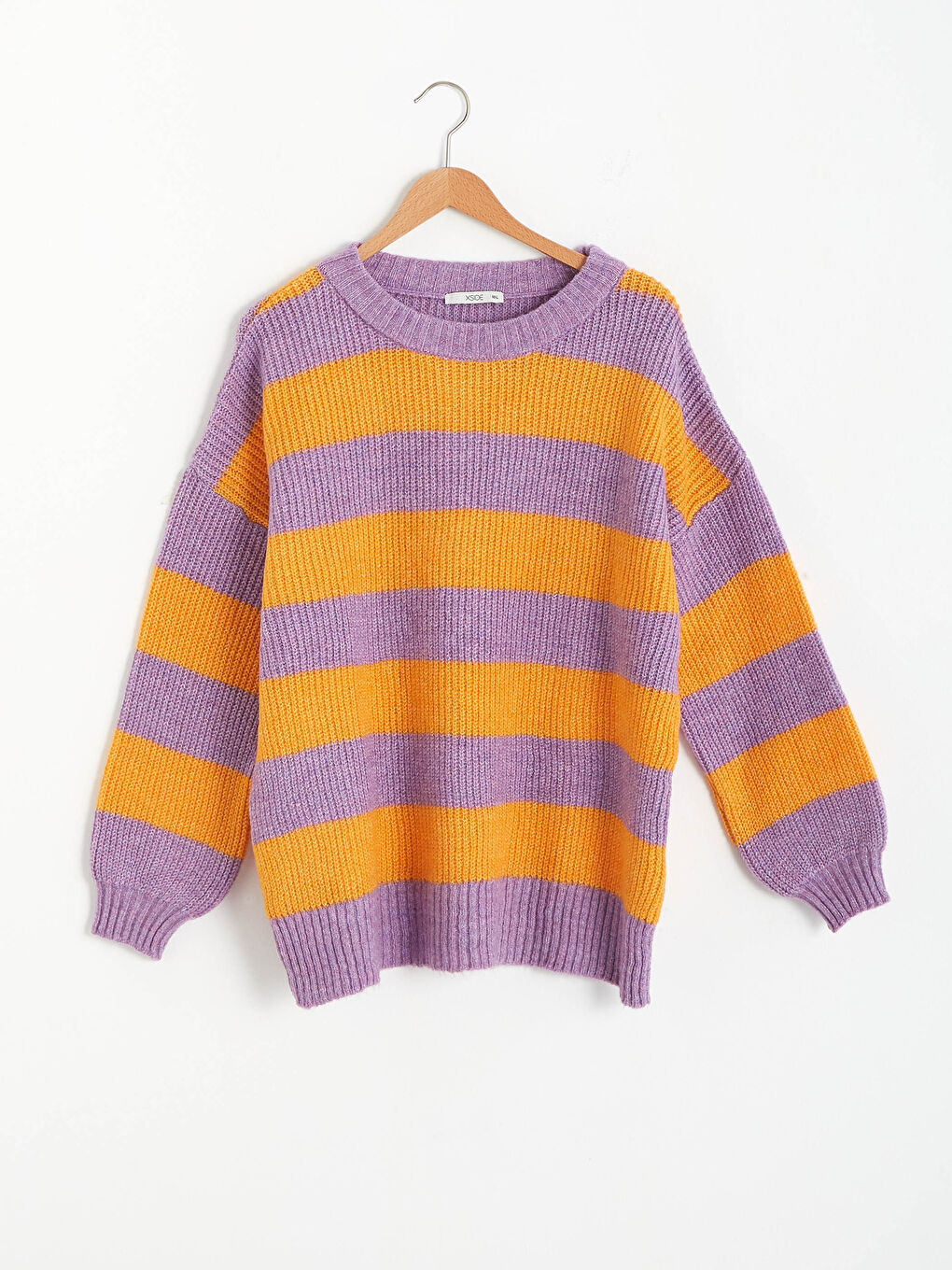 Pulover tricotat gros vărgat-12