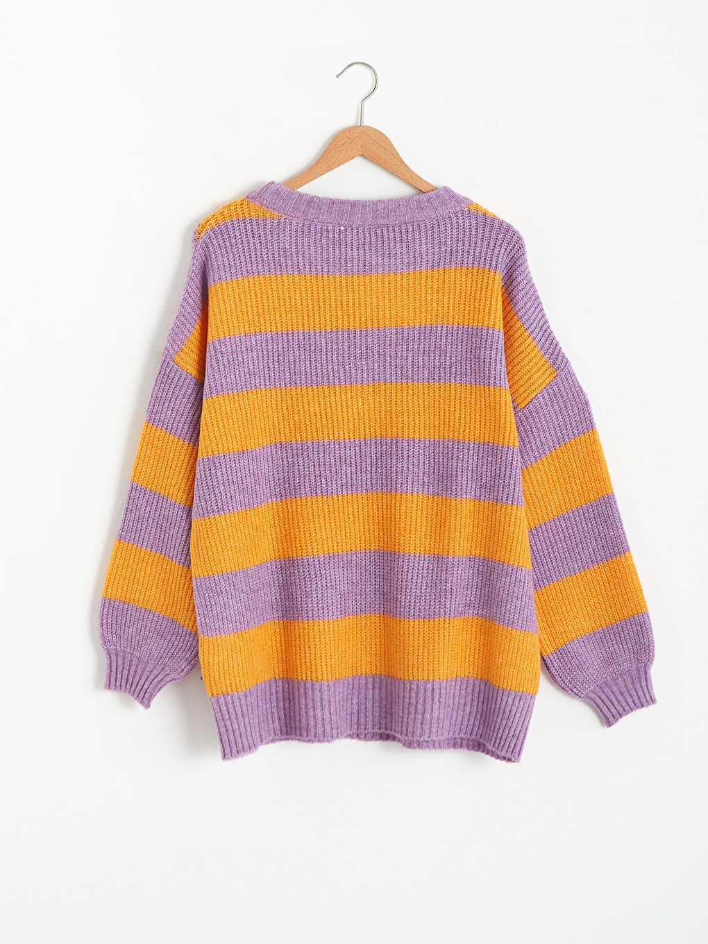 Pulover tricotat gros vărgat-13