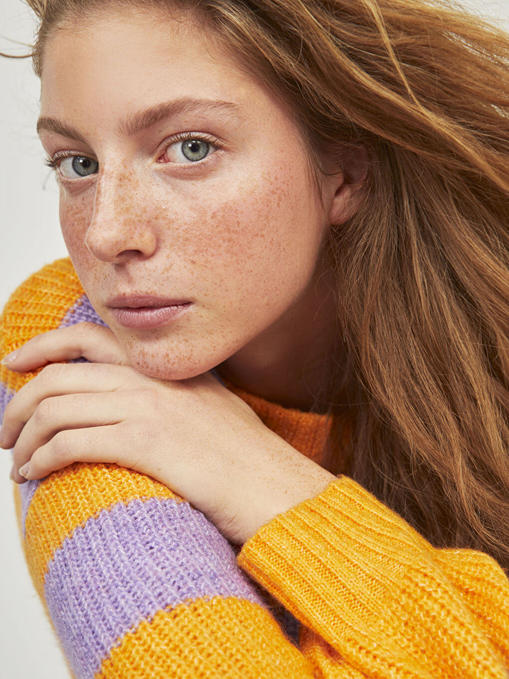 Pulover tricotat gros vărgat-4