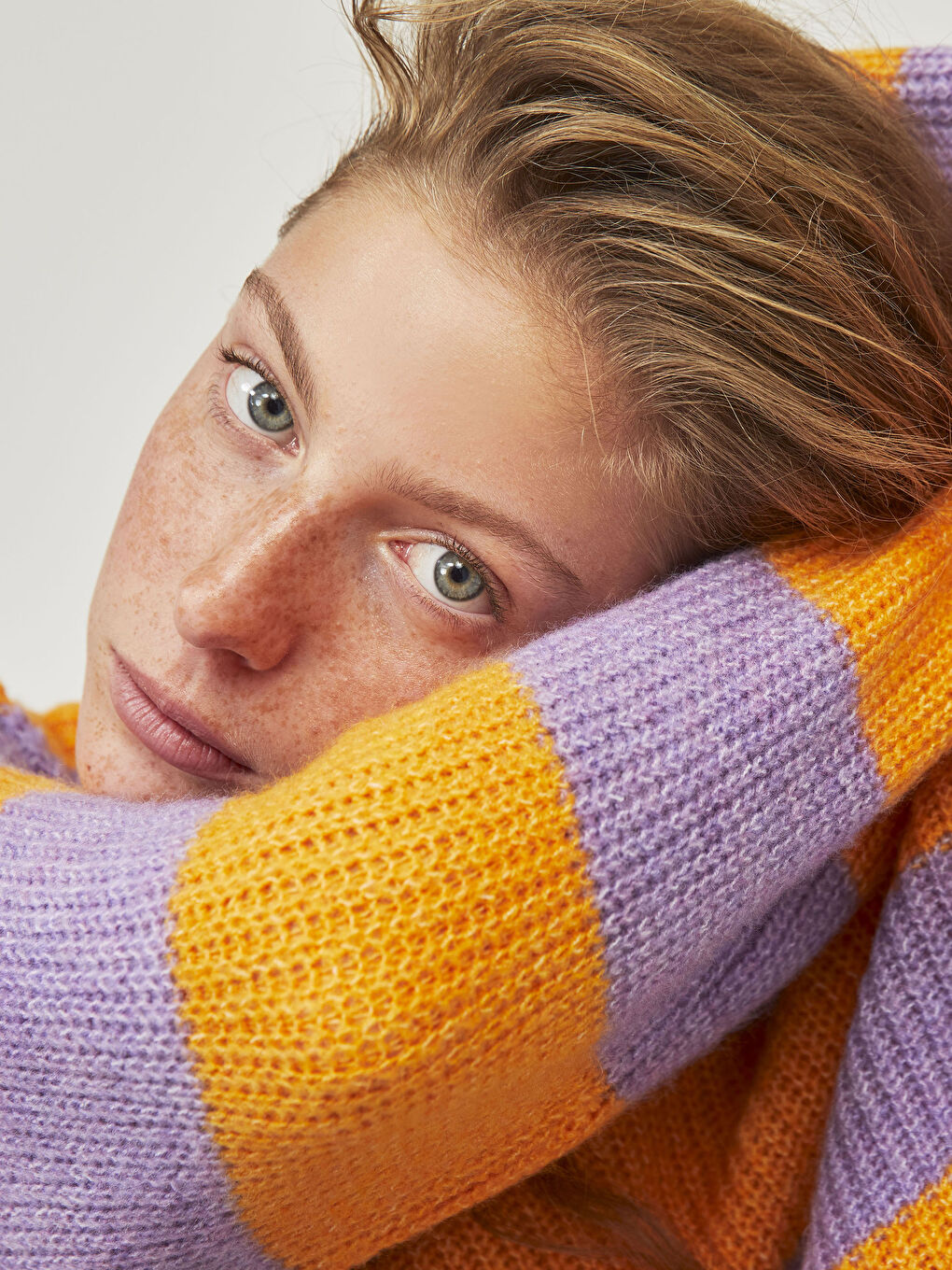 Pulover tricotat gros vărgat-9