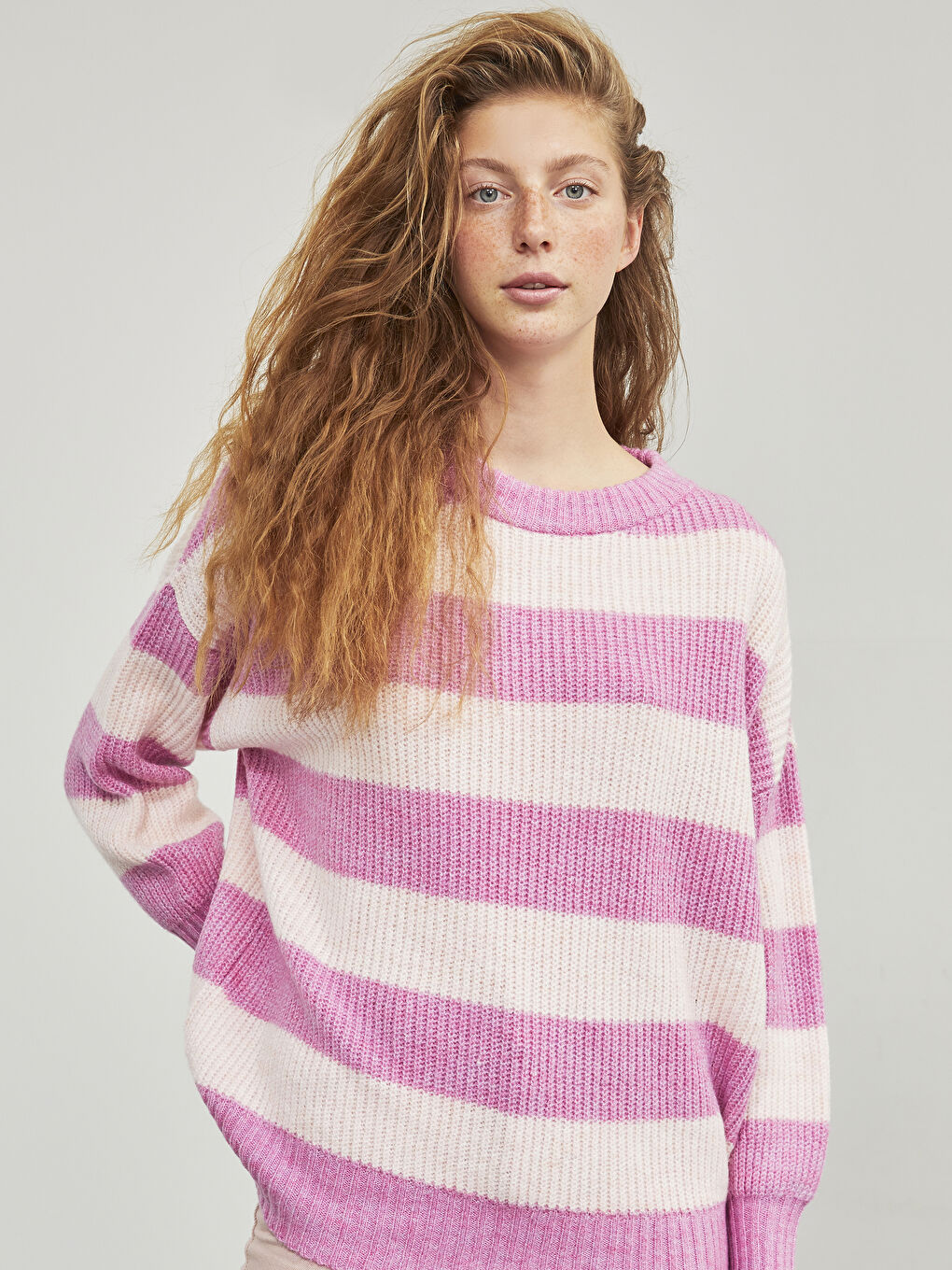 Striped Heavy Tricot Jumper-8