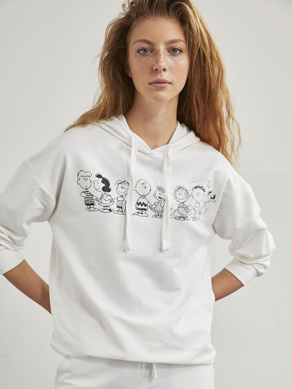 XSIDE Snoopy Printed Hoodie Sweatshirt -0WHO07Z8-R06
