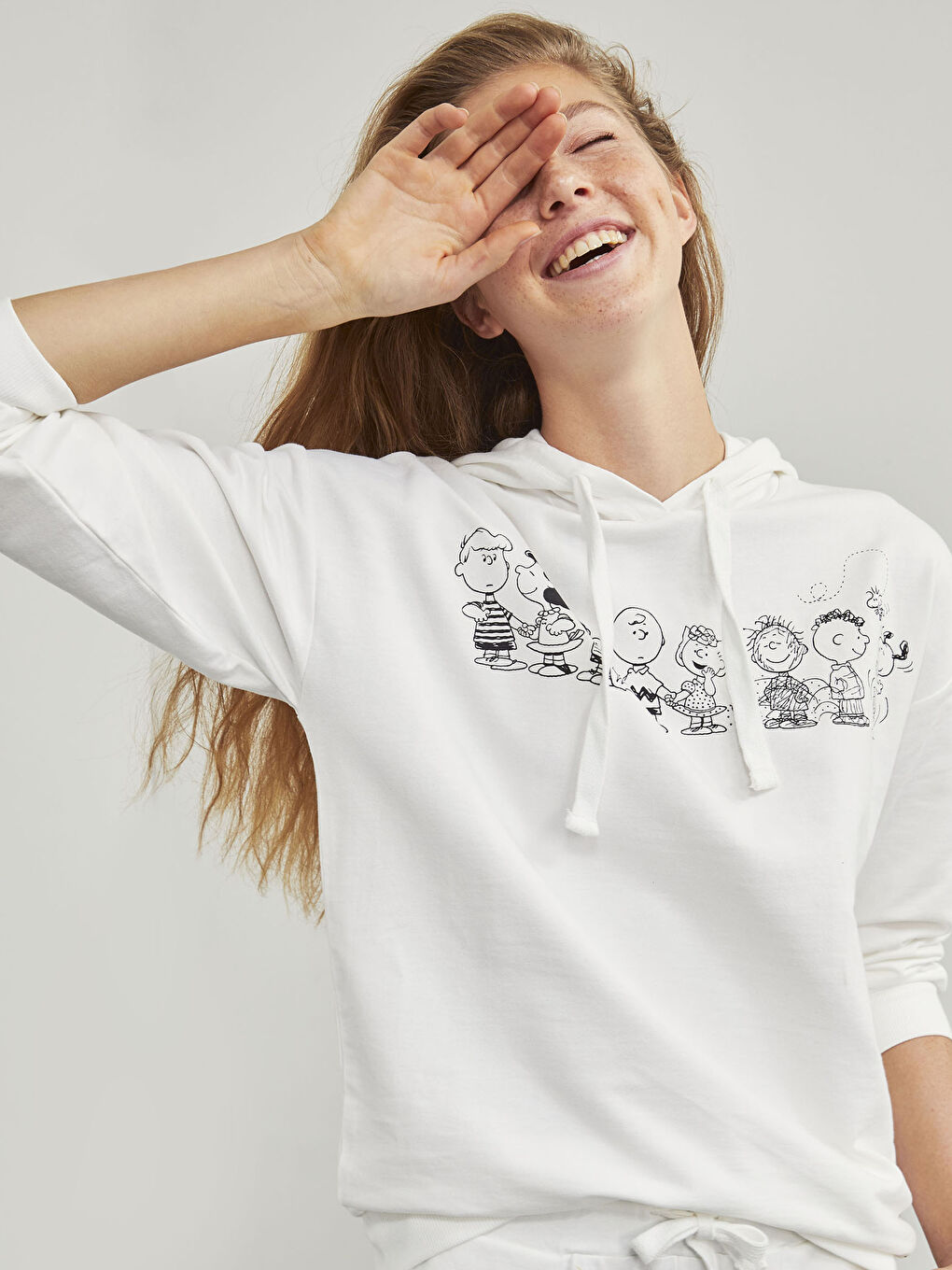 XSIDE Snoopy Printed Hoodie Sweatshirt -0WHO07Z8-R06