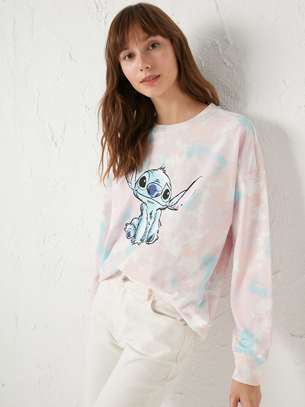 LCW Vision Bisiklet Yaka Disney Baskılı Sweatshirt -0WHO17Z8-LT4