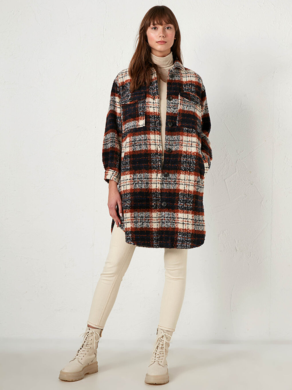 LCW Vision Hemdkragen Oversize Karo Mantel -0WHO23Z8-LLL