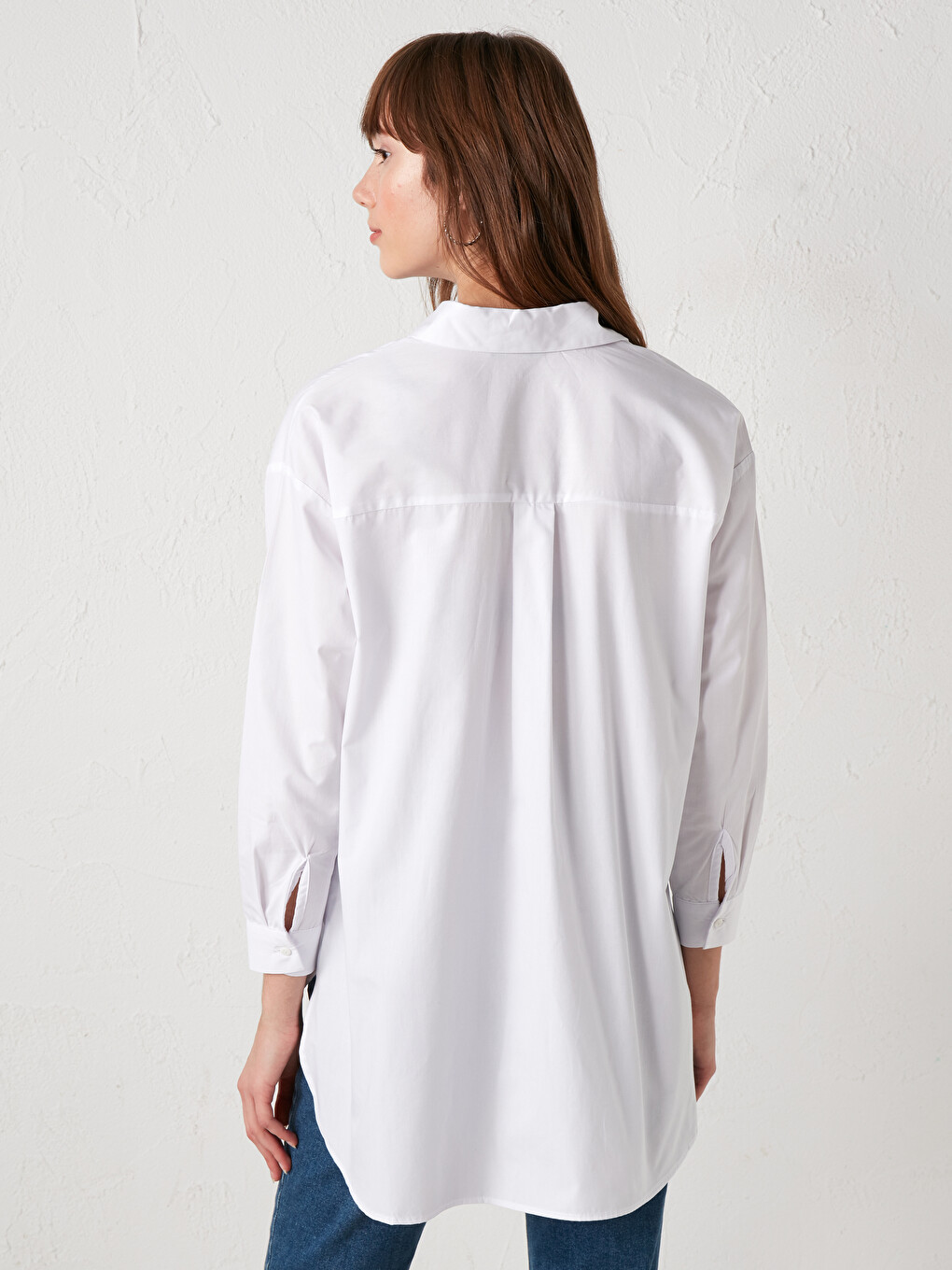 Plain Long Sleeve Poplin Maternity Shirt-4