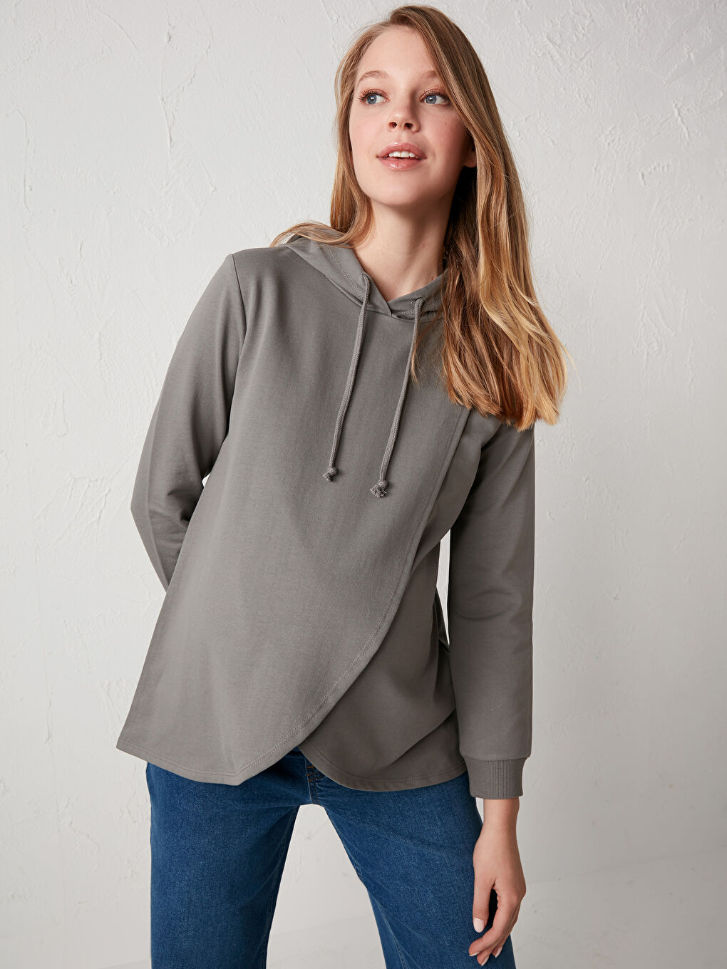 LCWAIKIKI Maternity Maternity Nursing Hooded Sweatshirt -0WHP72Z8-GZF