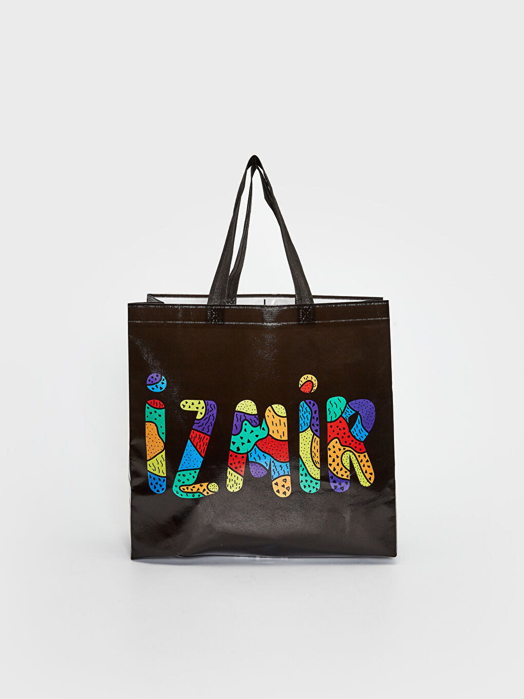 Karışık Yazı Baskılı Alışveriş Çantası