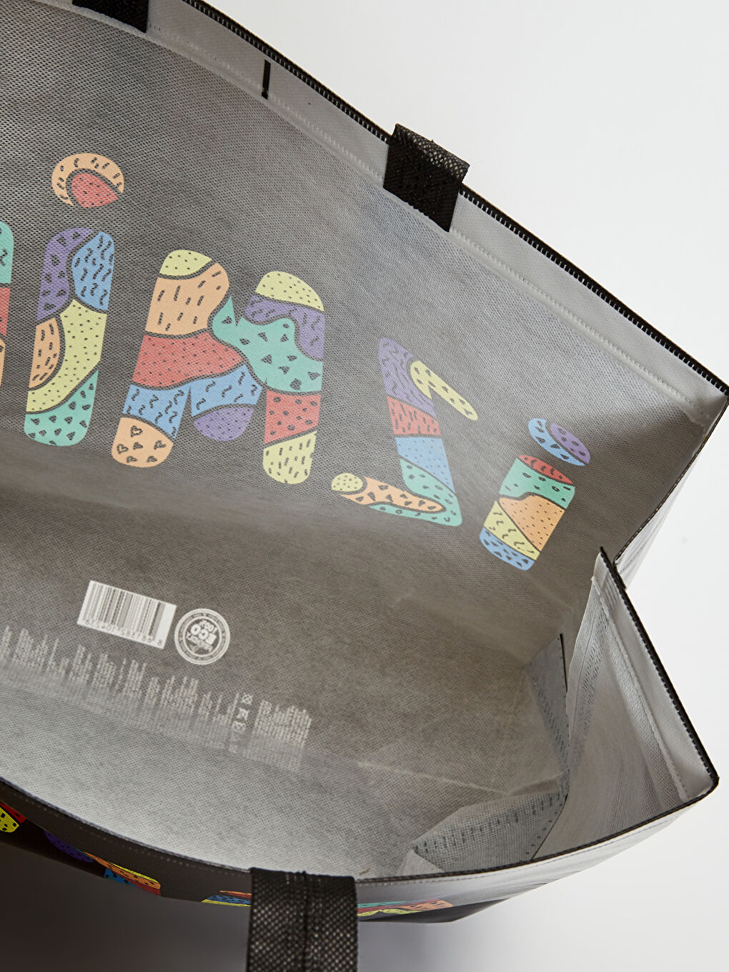 Karışık Yazı Baskılı Alışveriş Çantası-3