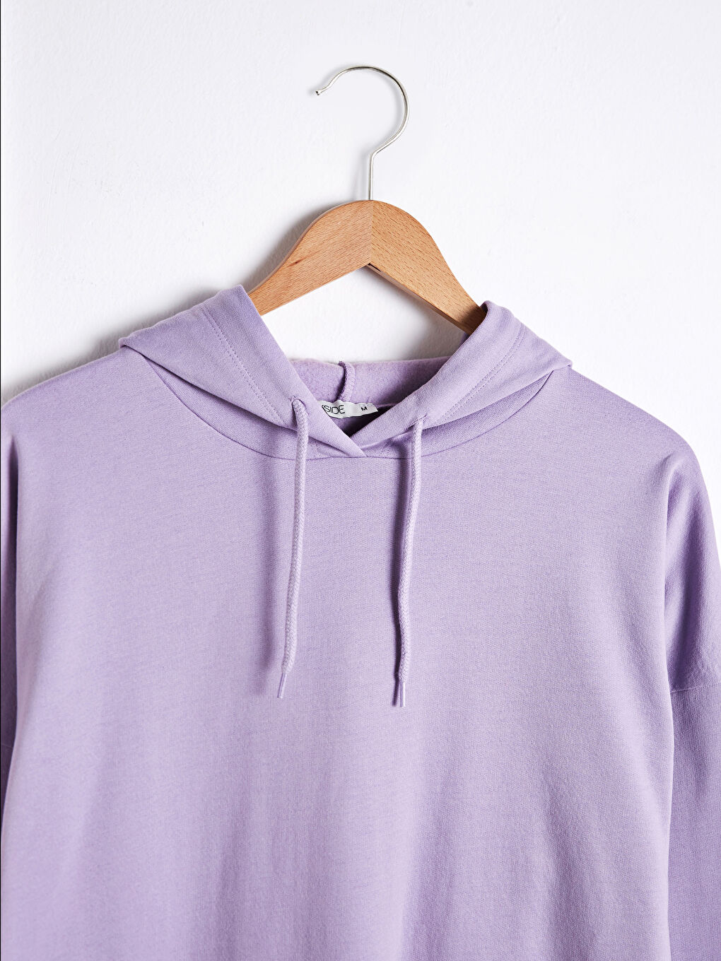 Lila Kapüşonlu Baskılı Sweatshirt-5