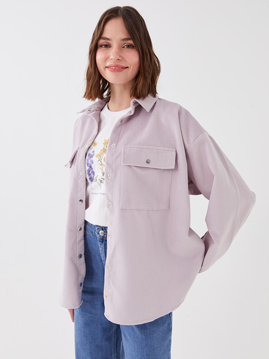 XSIDE Geknöpftes Reguläres Langarm Samt Damen Hemd Jacke -0WHQ01Z8-QHM