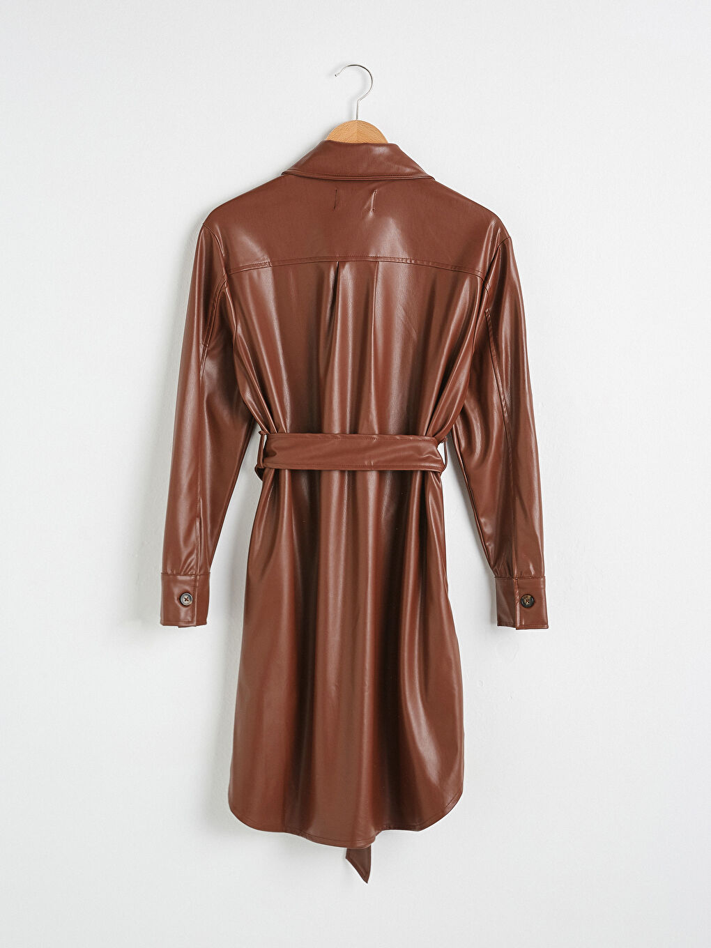 LCW Modest Schlichtes Langarm Kunstleder Damen Hemd-Tunika -0WHQ30Z8-RFT