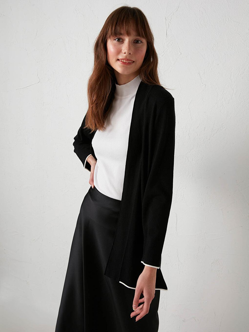 Žena CRNA Kardigan-2