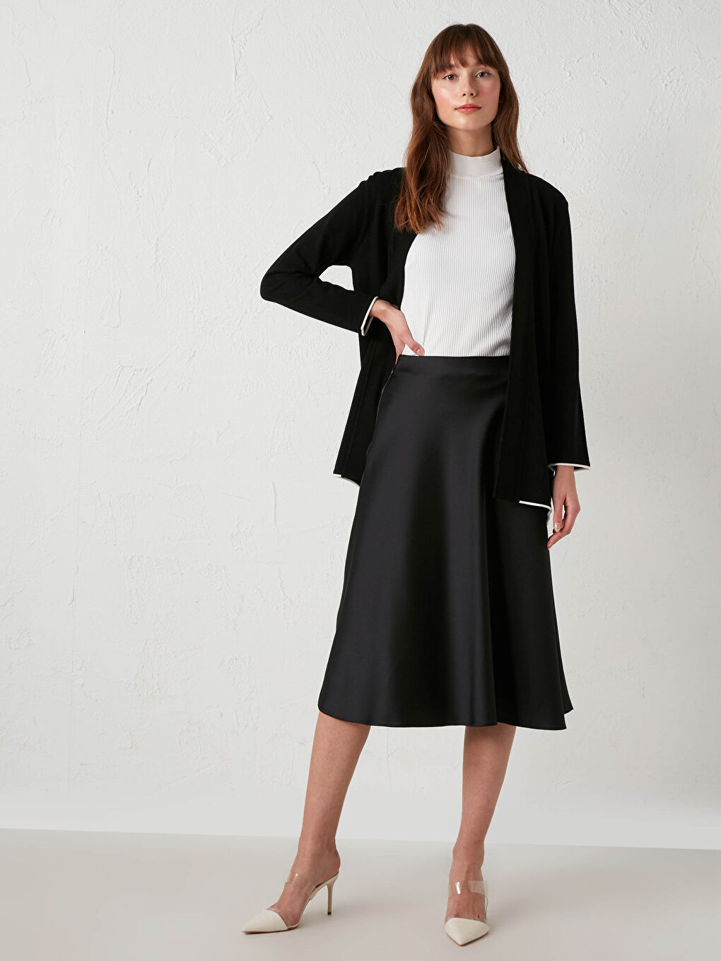 Žena CRNA Kardigan-3