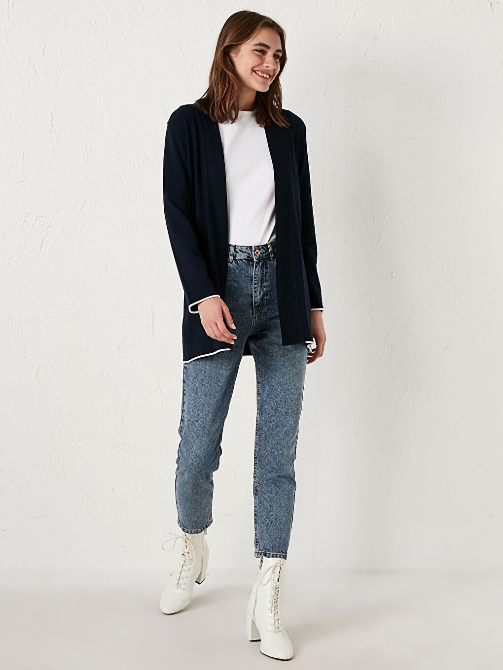 LCWAIKIKI Basic Shawl Collar Knitwear Cardigan -0WHQ34Z8-E1J