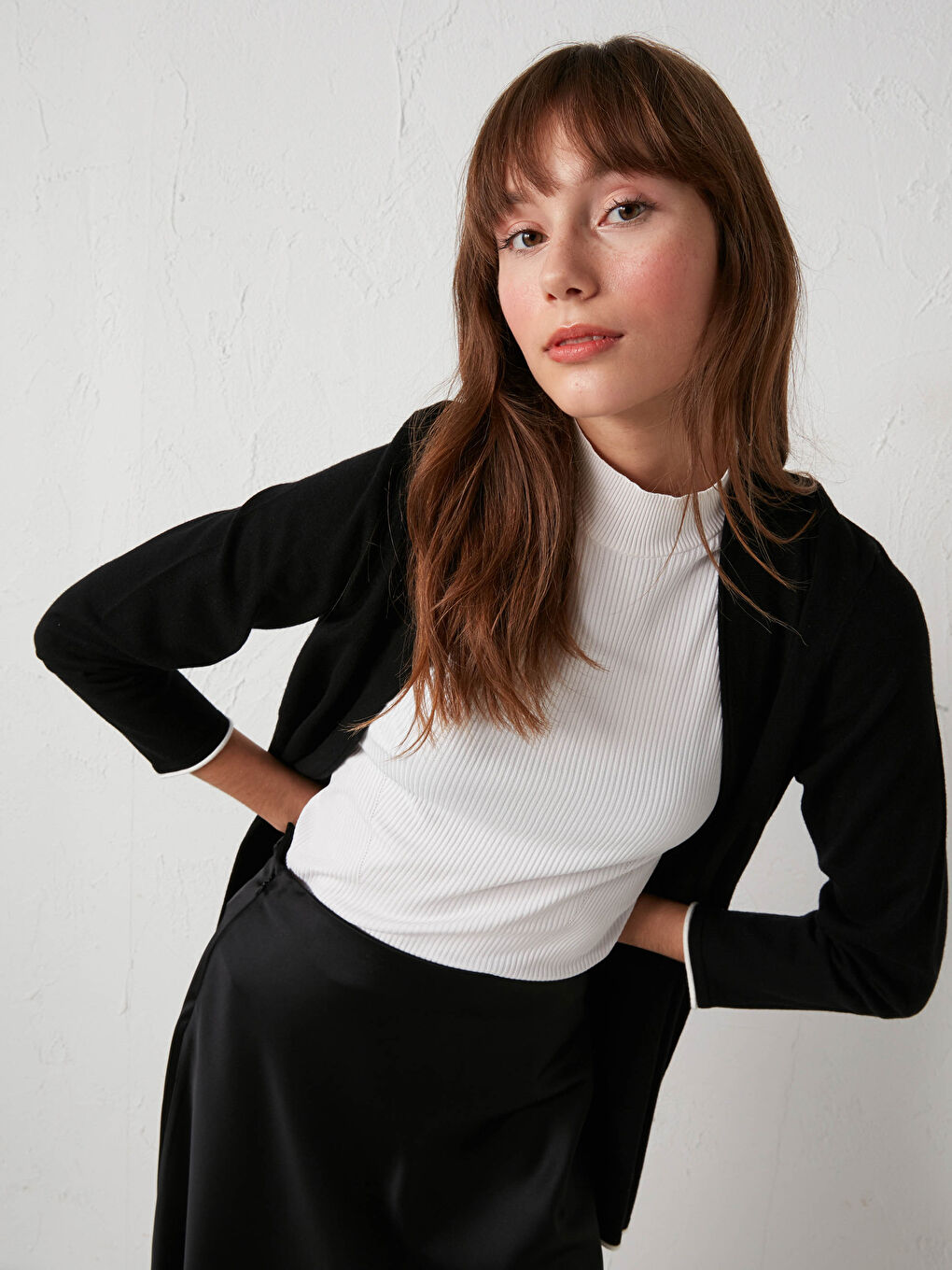 Žena CRNA Kardigan-1