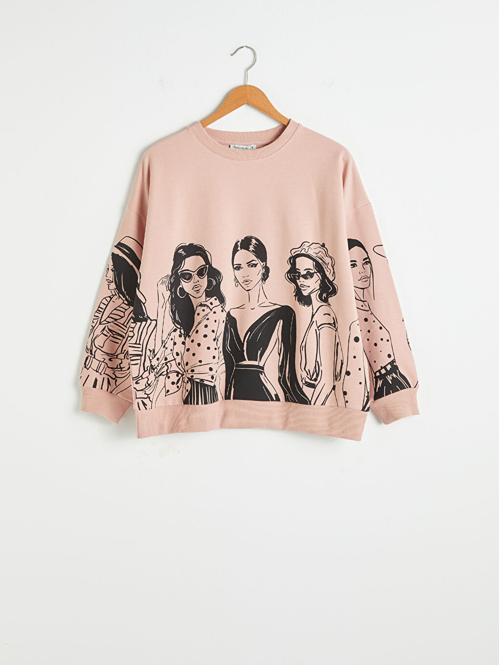LCW Vision Crew Neck Printed Thin Sweatshirt -0WHQ48Z8-FLK