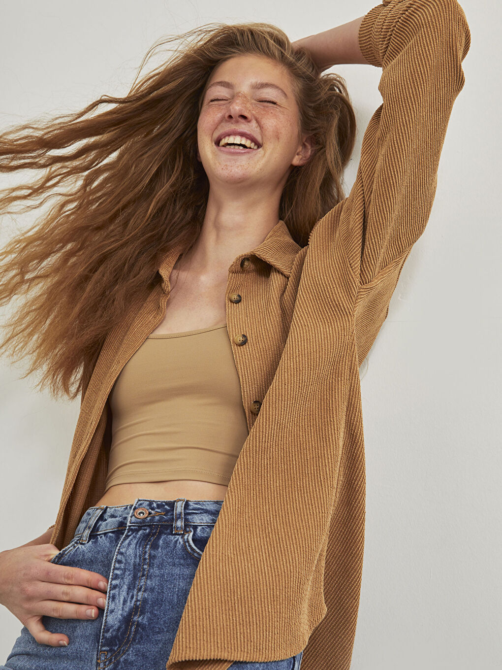 Buttoned Regular Long Sleeve Velvet Women's Shirt Jacket