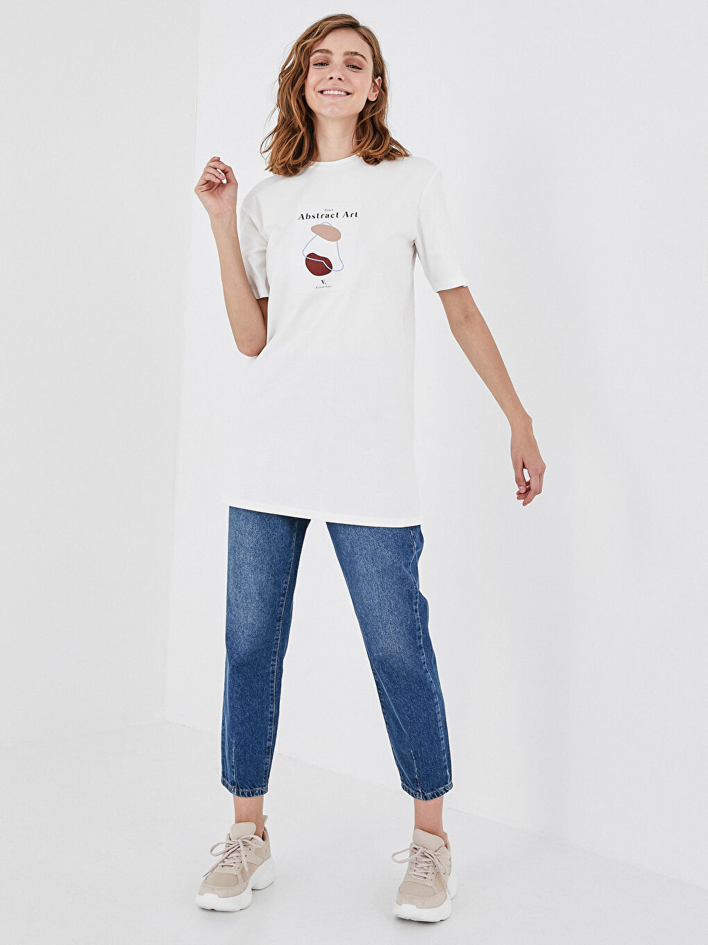 Print Detailed Crew Neck Tunic-2