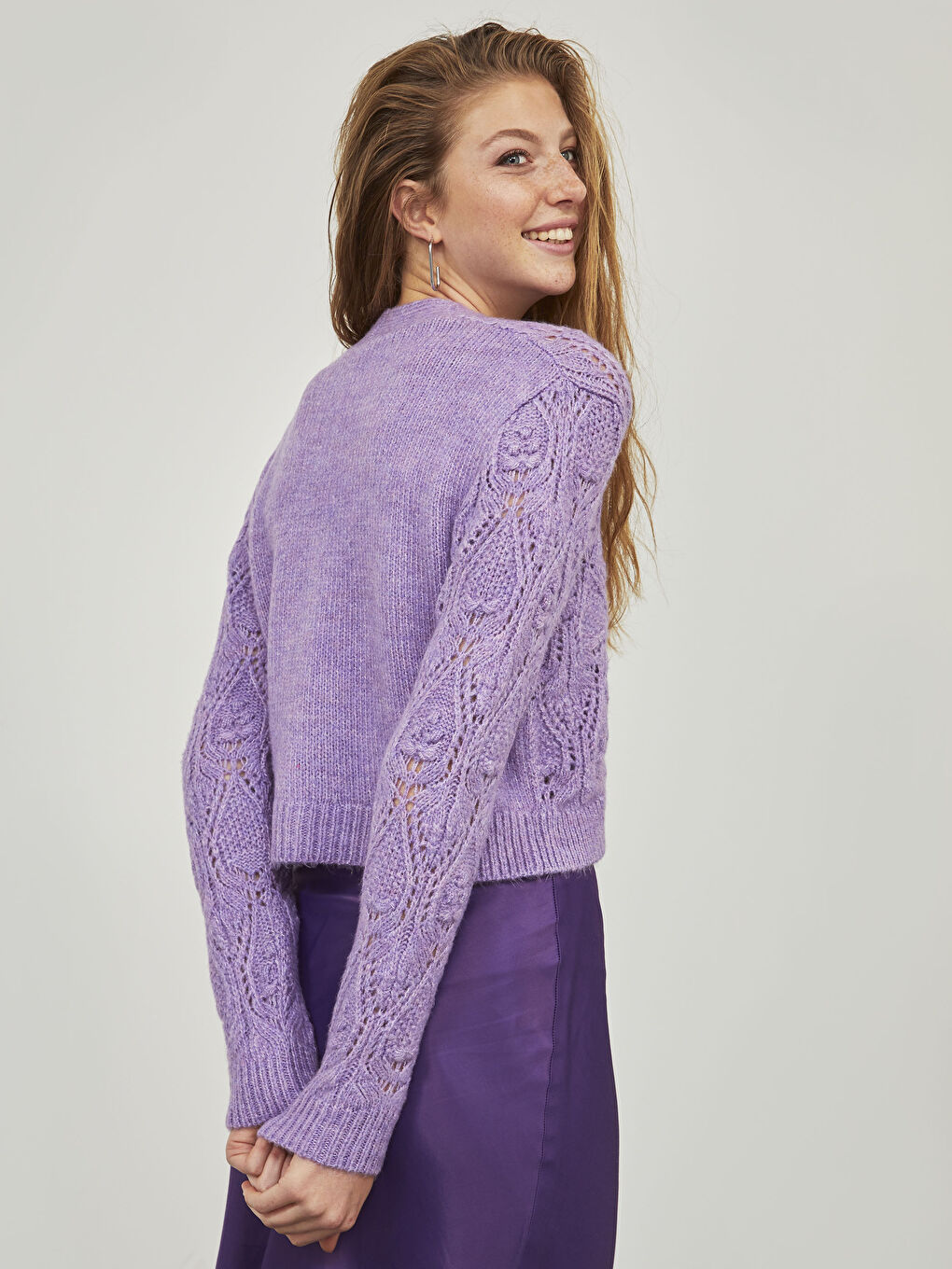 V-Neck Loose Fit Tricot Cardigan-7