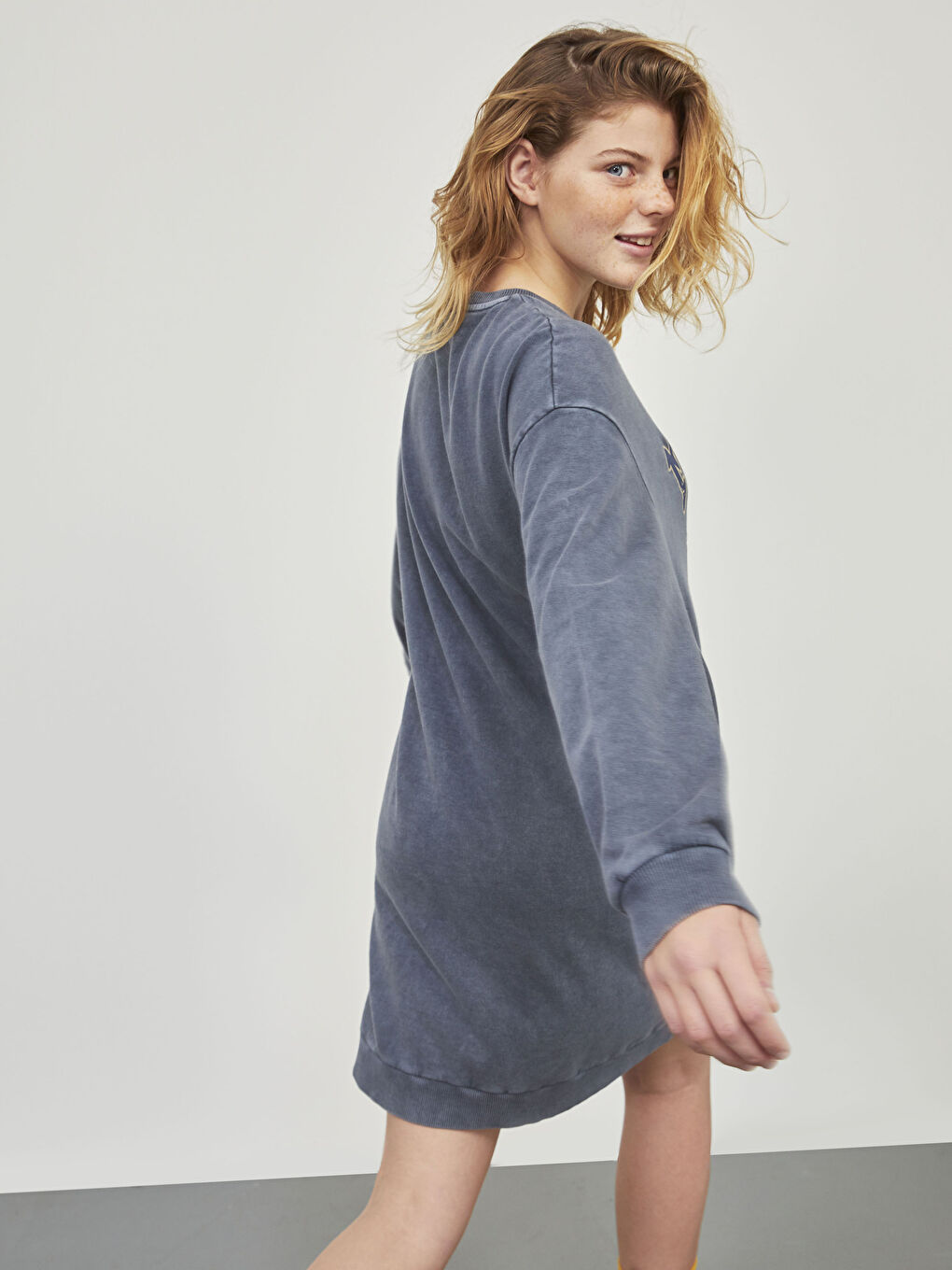 Cotton Printed Crew Neck Dress-2