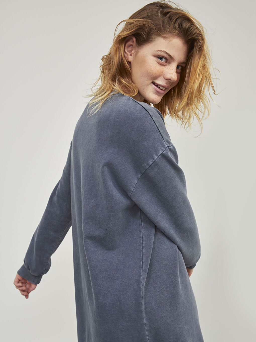 Cotton Printed Crew Neck Dress-4