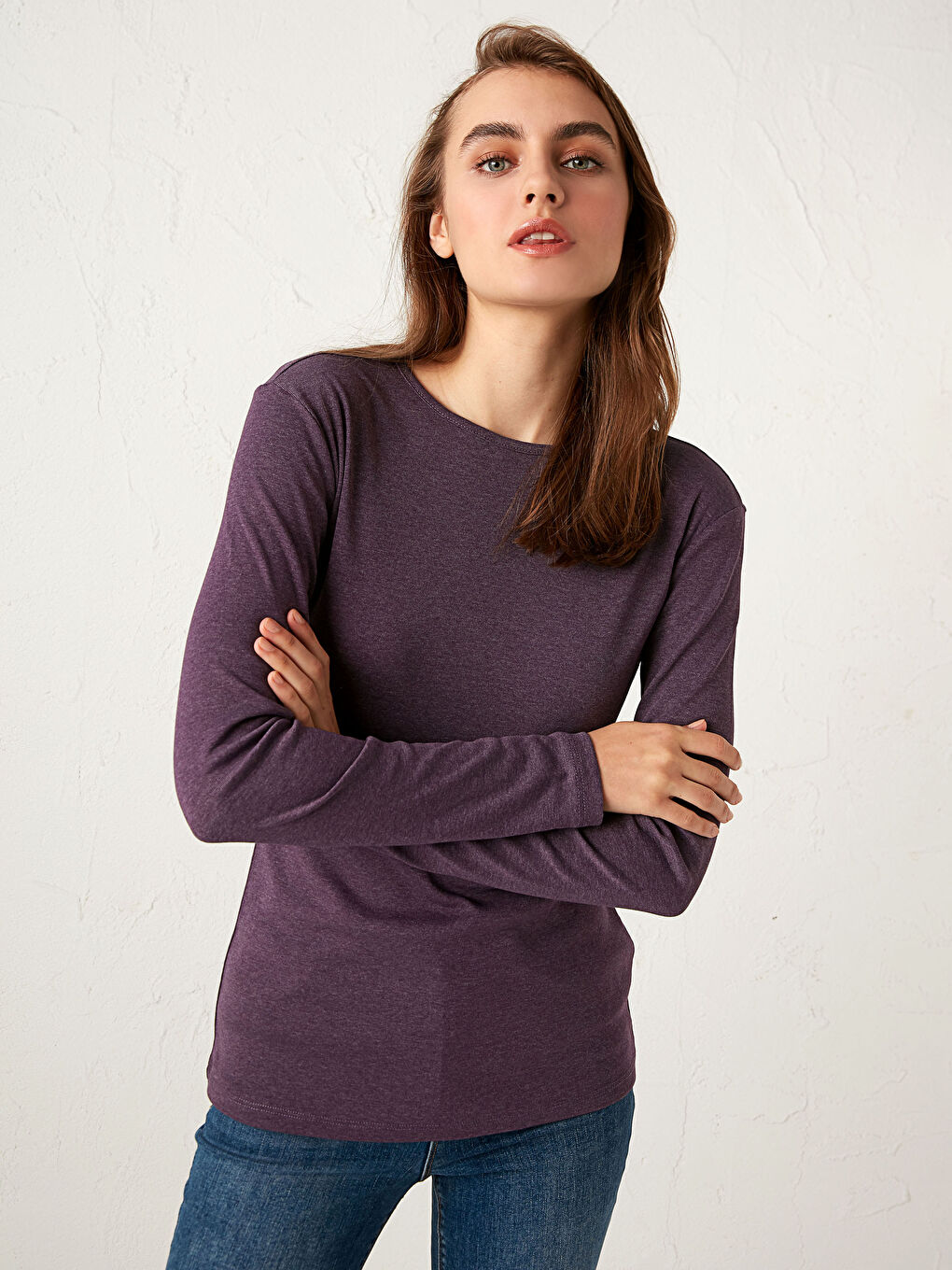 Crew Neck Basic Long Sleeve T-Shirt
