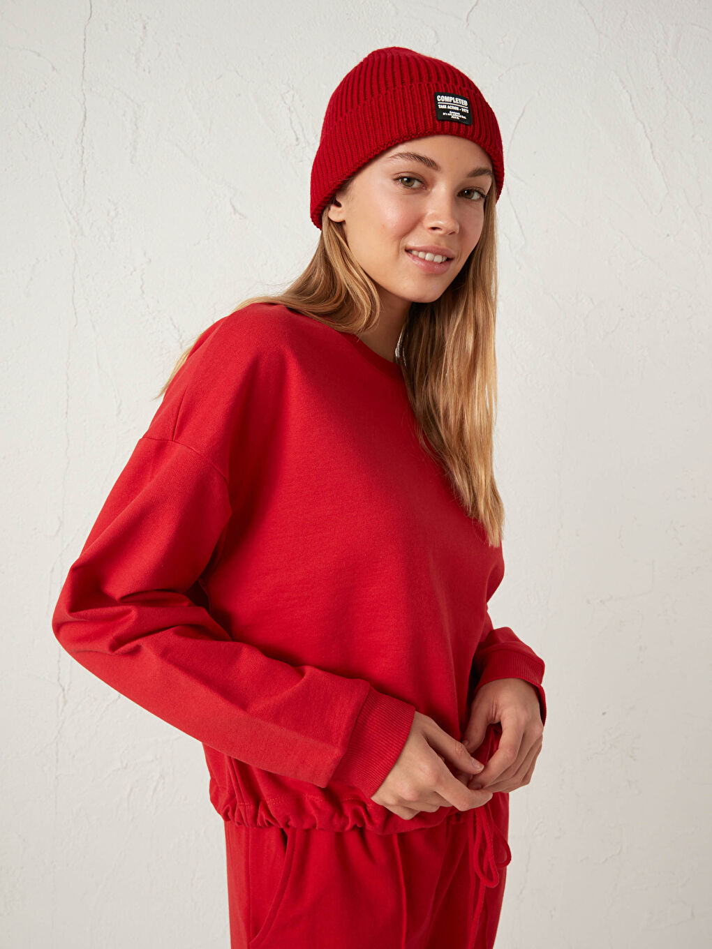 Gathered Detail Sweatshirt-3