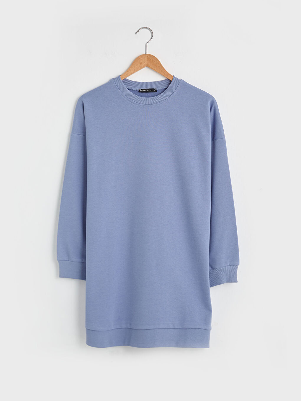 Mavi Kadın Kalın Bisiklet Yaka Düz Sweatshirt Tunik-5