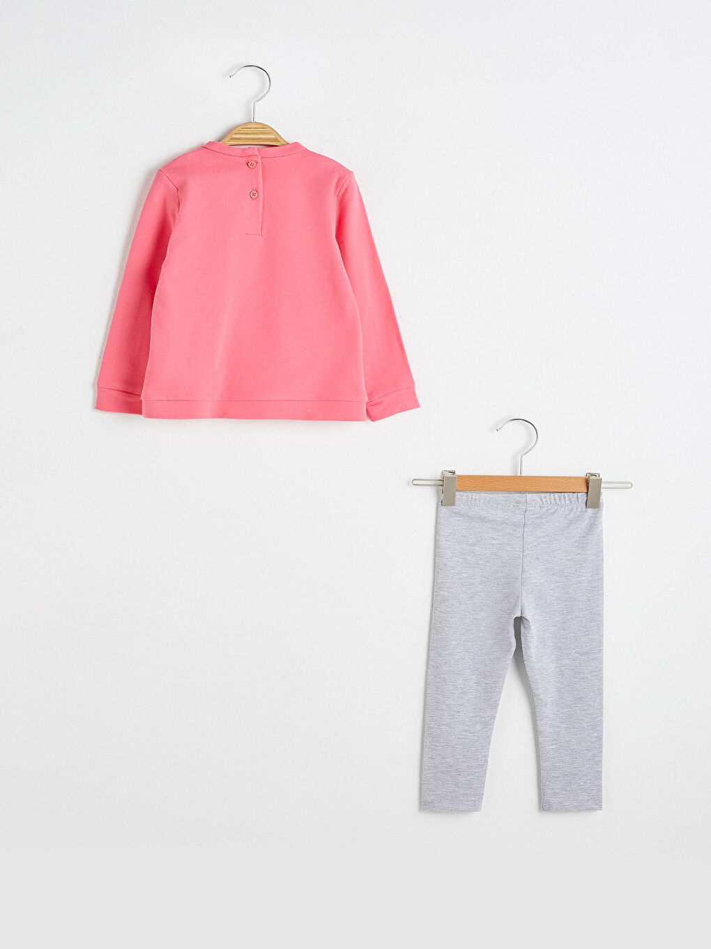 Pembe Kız Bebek Sweatshirt ve Tayt-1
