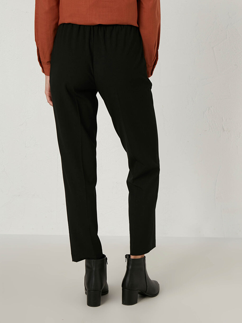 Elastic Waist Harem Trousers-2