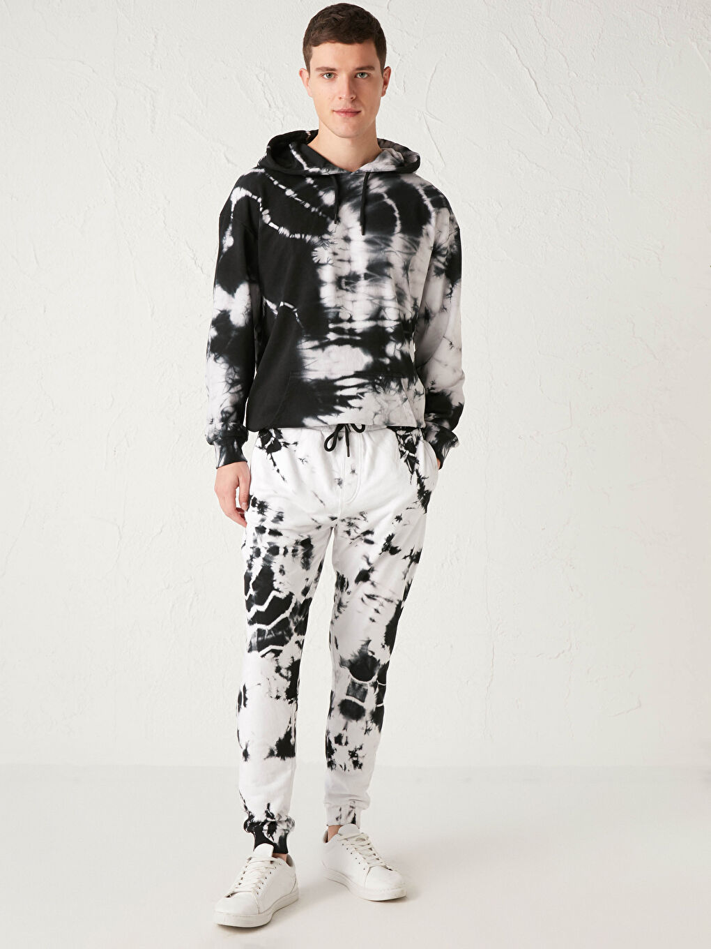 Antrasit Standart Kalıp Batik Desenli Jogger Eşofman Altı