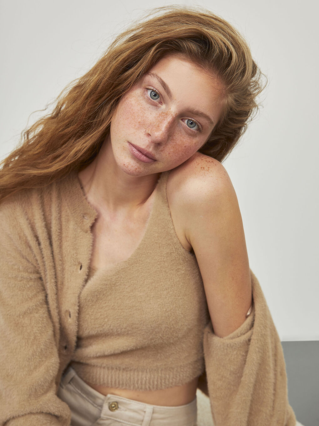 Weich Strukturierter Ärmelloser Crop-Pullover-1