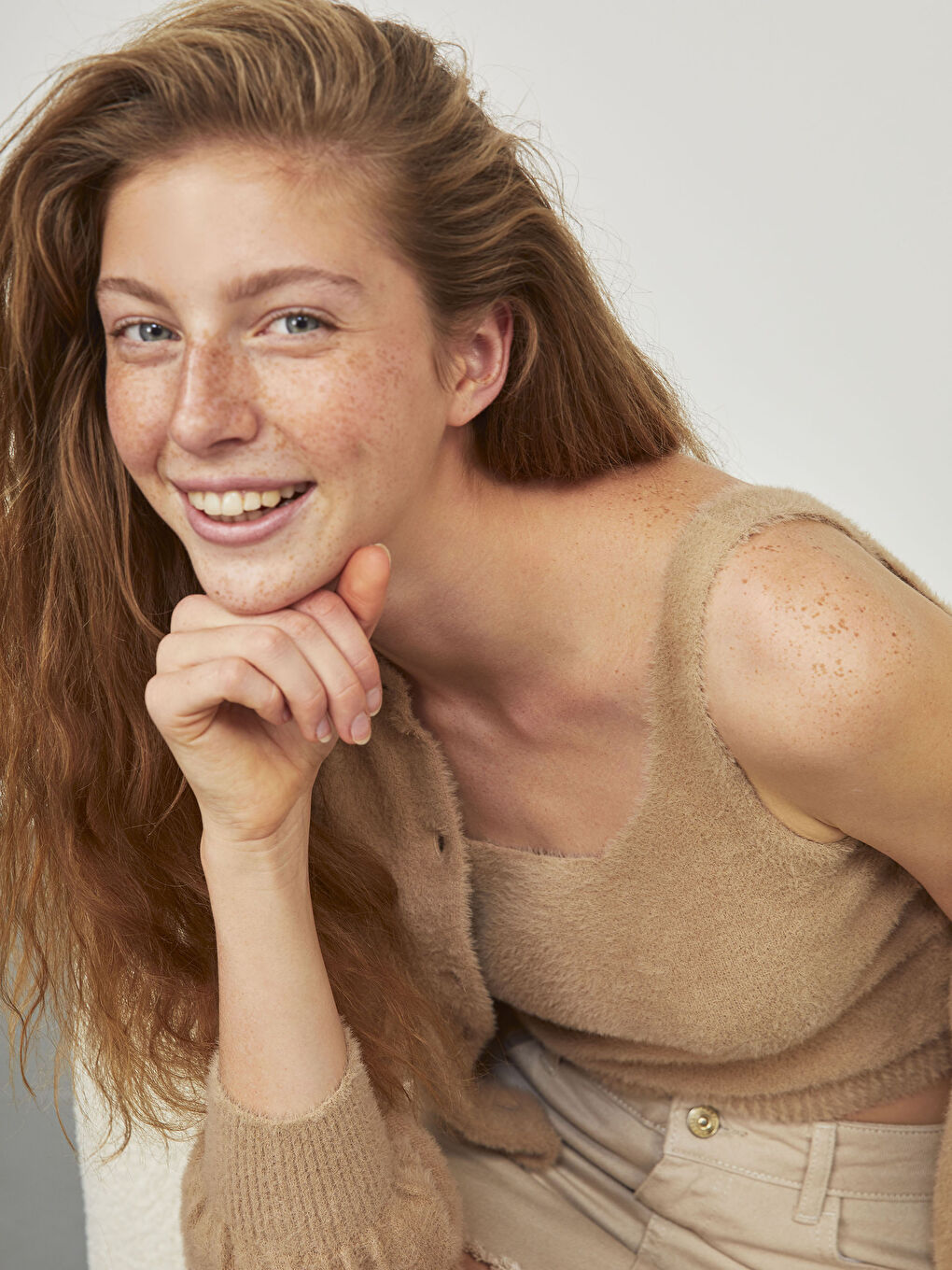 Weich Strukturierter Ärmelloser Crop-Pullover-8