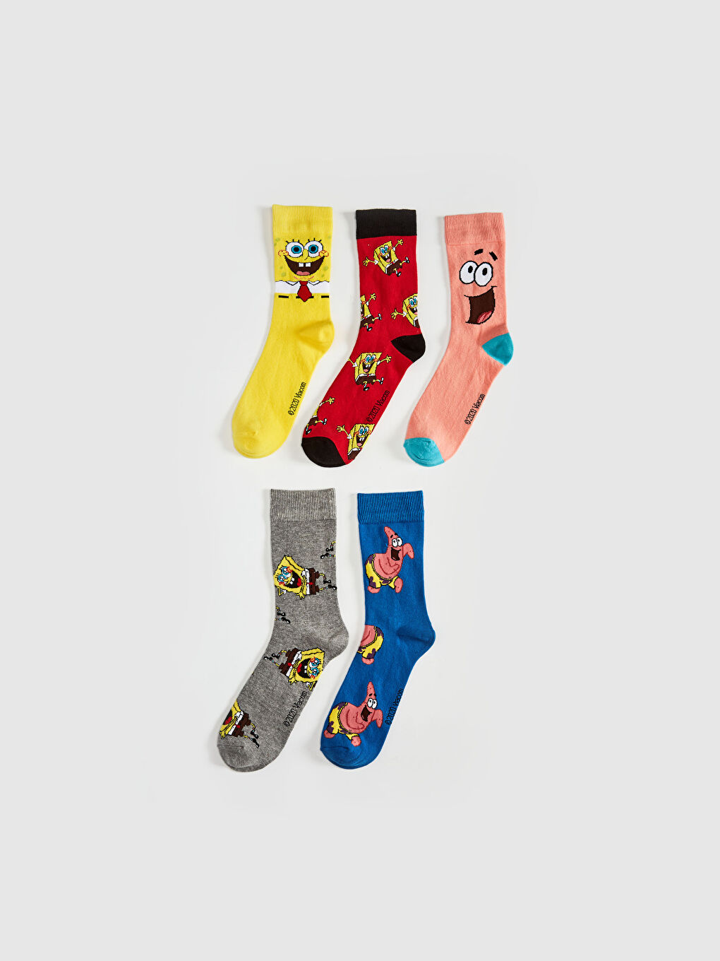 شرابات سبونج بوب مطبوعة ٥ قطع-1