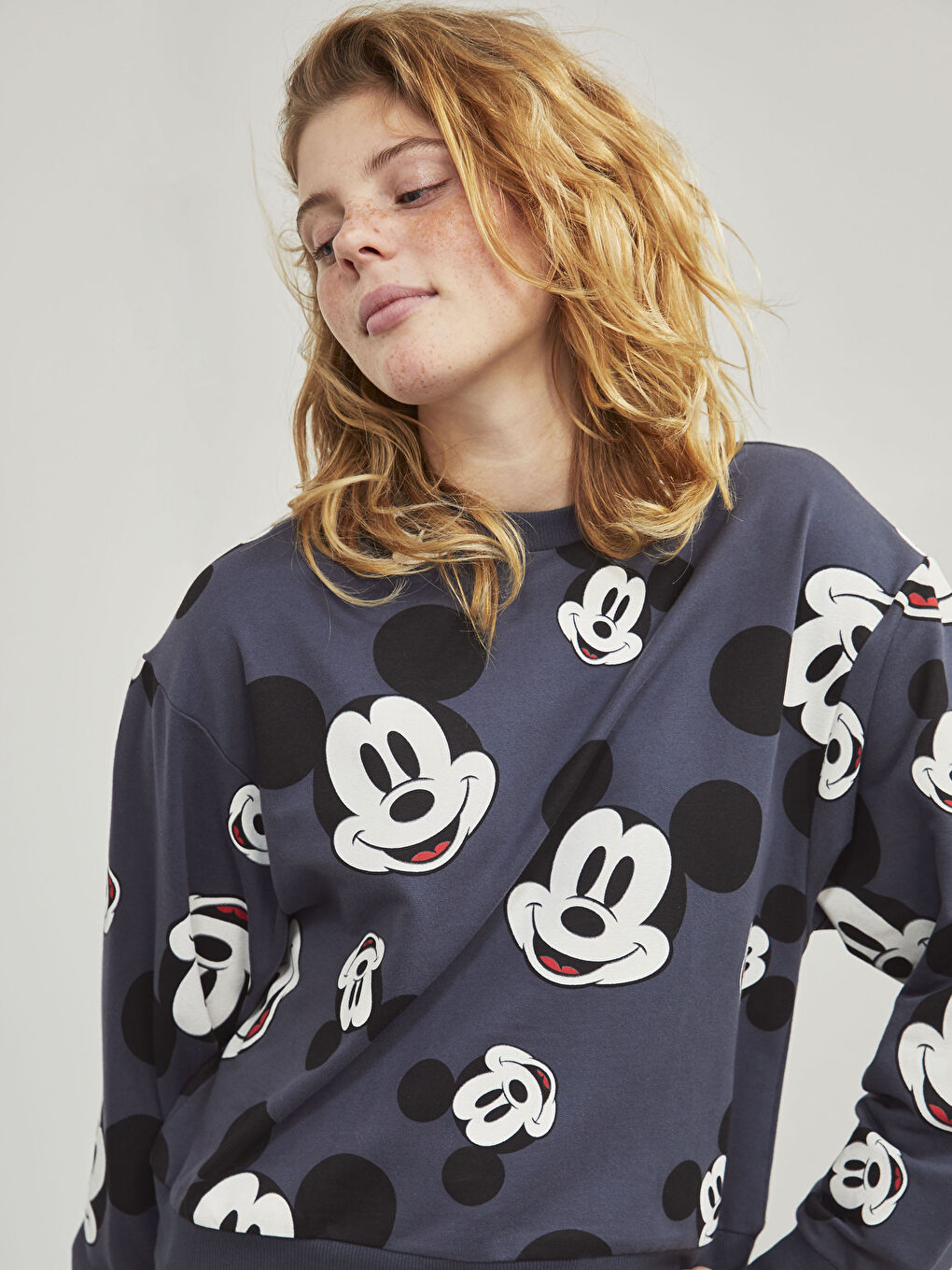 XSIDE Mickey Mouse Baskılı Sweatshirt -0WHT80Z8-RFL