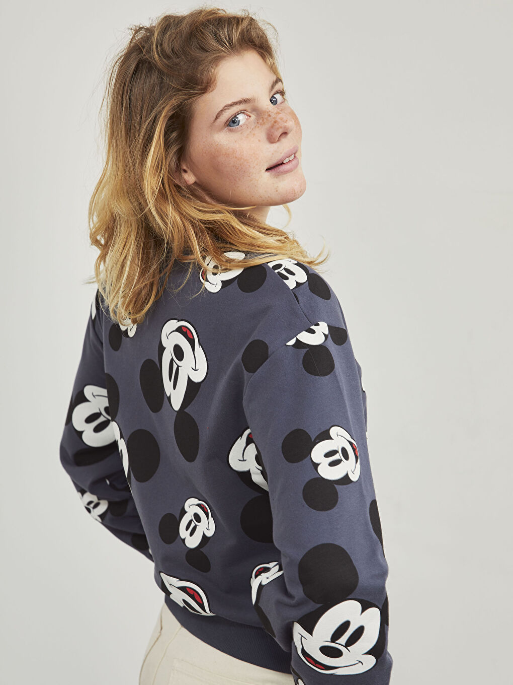 XSIDE Mickey Mouse Baskılı Sweatshirt -0WHT80Z8-RFL